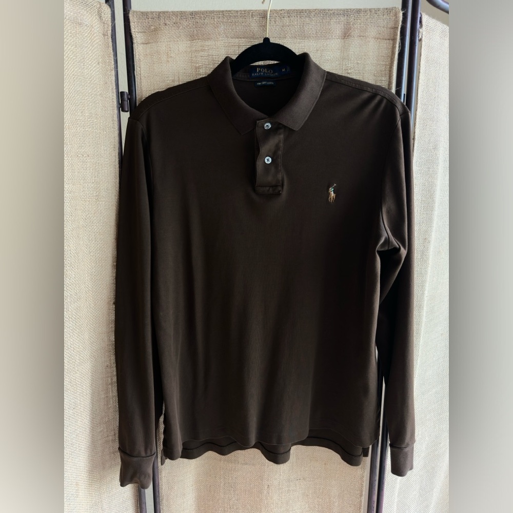 Polo by Ralph Lauren - M - Brown - Polo - Long Sleeve - Luxury Touch - Silky